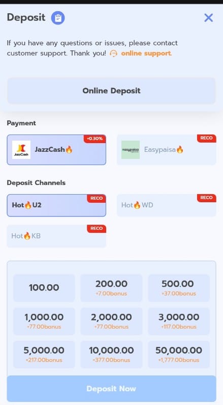 883V Game deposit
