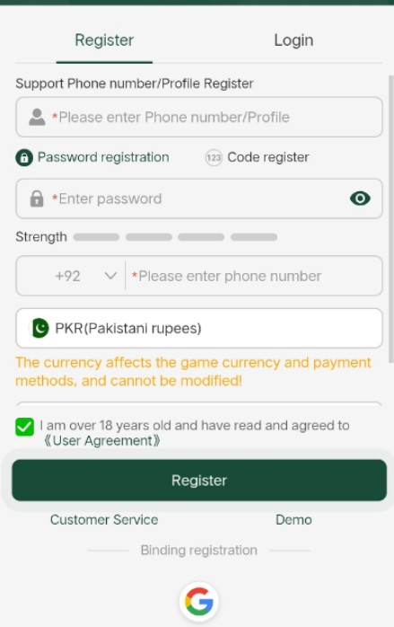 Z7VIP Game register