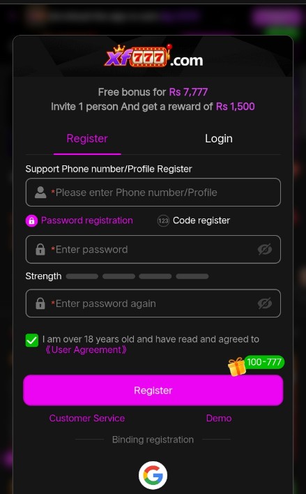 Xf777 Game Register